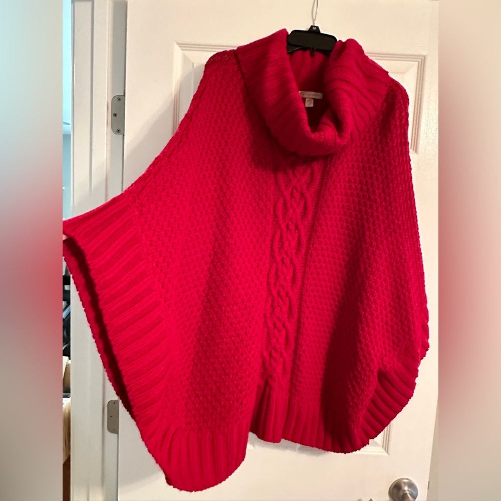Beautiful red cape style sweater.
